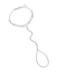 Meira T | Diamond & 14k White Gold Double-row Hand Chain Bracelet | Lyst