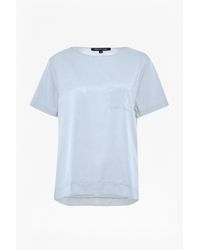 French Connection | Blue Polly Plains Pocket T-shirt | Lyst