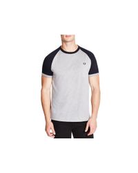 Fred Perry | Gray Raglan Ringer Tee for Men | Lyst