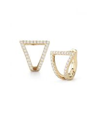 Dana Rebecca | White Sarah Leah Diamond Huggies | Lyst