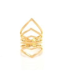 Arme De L'Amour - Metallic Reverse Chevron Ring - Lyst