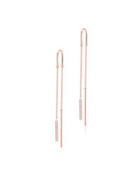 Anne Sisteron - Metallic 14kt Rose Gold Diamond Bar Threader Earrings - Lyst