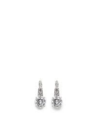 CZ by Kenneth Jay Lane | Metallic Round Cut Cubic Zirconia Pavé Hoop Earrings | Lyst
