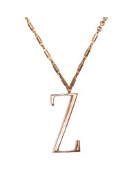 Lulu Frost - Metallic Plaza Letter Z Necklace - Lyst