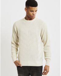 Bellfield | White Geysir Textured Jumper Cream for Men | Lyst