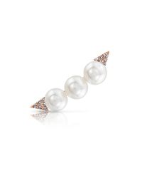 Anne Sisteron - Pink 14kt Rose Gold Pearl And Diamond Ear Cuff - Lyst