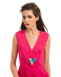 Trina Turk | Blue Resin Triangle Pendant | Lyst