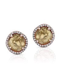 Anne Sisteron - Metallic 14kt Rose Gold Diamond Slice Stud Earrings - Lyst