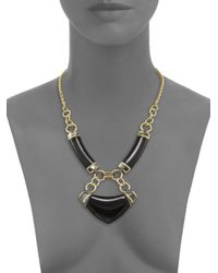 Alexis Bittar | Metallic Pop Surrealist Lucite, Black Mother-of-pearl & Crystal Small Bib Necklace | Lyst