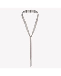 Eddie Borgo - Metallic Ball Chain Scarf Necklace Silver - Lyst