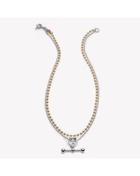Eddie Borgo - Metallic Barbell Toggle Necklace Two Tone - Lyst
