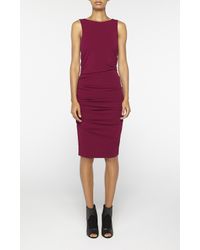 Nicole Miller | Purple Lauren Jersey Tuck Dress | Lyst