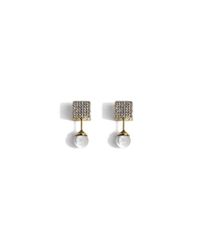 Vita Fede - Metallic Double Cubo Pearl Earrings In Yellow Gold - Lyst