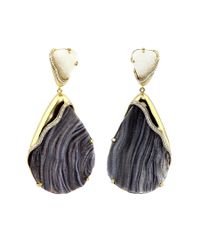 Kara Ross | Black Petra One-of-a-kind Cocina And White Quartz Drop Earrings | Lyst
