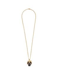 Alexander McQueen | Metallic Owl Skull Strass Rock Crystal Necklace | Lyst