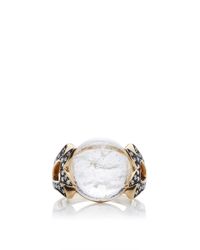 Noor Fares | White Fly Me To The Moon Amore Round Cabochon Ring | Lyst
