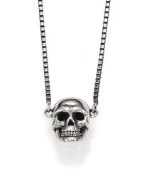 Tateossian | Metallic Sterling Silver Skull Necklace for Men | Lyst