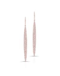 Anne Sisteron - Metallic 14kt Rose Gold Diamond Long Stiletto Earrings - Lyst