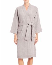 Natori | Gray Knit Wrap Robe | Lyst