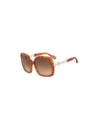 Diane von Furstenberg | Brown Zoe Chain Link Detail Oversized Sunglasses | Lyst