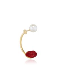 Delfina Delettrez | Metallic Glittered Lips Pearl Earring | Lyst