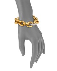 Eddie Borgo | Metallic Single Pavé Link Bracelet/goldtone | Lyst