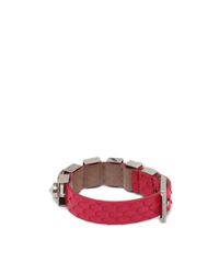 Alexander McQueen | Metallic Snakeskin Metal Loop Bracelet | Lyst