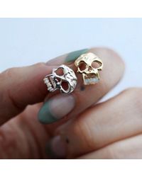 Erica Weiner | Brown Skull Earrings With Opal Teeth | Lyst