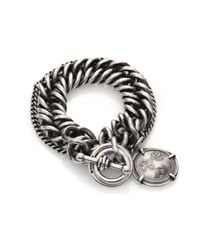 Ann Demeulemeester | Metallic Sterling Silver Medallion Chain Bracelet | Lyst