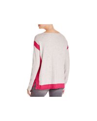 VINCE | Gray Color Block Cotton Sweater - Bloomingdale's Exclusive | Lyst