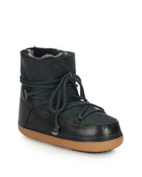 Ikkii | Green Suede and Leather Moon Boots | Lyst