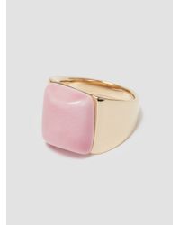 Helena Rohner | Square Porcelain Signet Ring Gold & Azalea Pink | Lyst