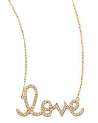 Sydney Evan | Large 14K Yellow Gold & Diamond Love Necklace | Lyst