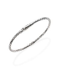 Bottega Veneta | Metallic Intrecciato Sterling Silver Bracelet | Lyst
