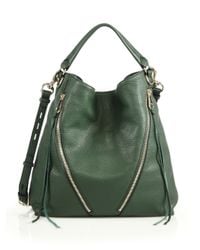 Rebecca Minkoff | Green Moto Leather Hobo Bag | Lyst
