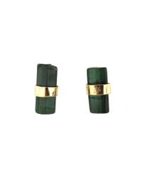 Jacquie Aiche - Green Raw Tourmaline and Yellow Gold Studs - Lyst