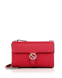 Gucci | Red Interlocking Leather Shoulder Bag | Lyst