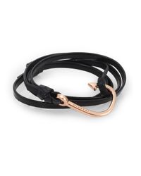 Miansai | Black Rose Goldtone Hook Leather Bracelet | Lyst