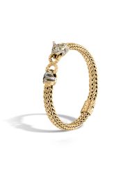 John Hardy | Blue Legends Macan 6.5mm Station Bracelet, 18k Gold With Diamonds | Lyst