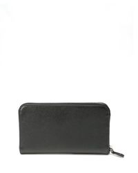 Prada Black Saffiano Leather Zip Continental Wallet in Black | Lyst  