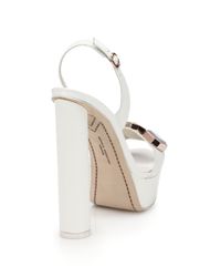 Lyst - Sophia webster Jemima Jeweled Leather Platform Sandals in White