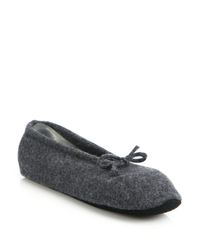 Saks Fifth Avenue | Gray Cashmere Ballet Slippers | Lyst