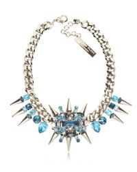 Philipp Plein - Pink Is The New Black Light Blue Studded Necklace - Lyst