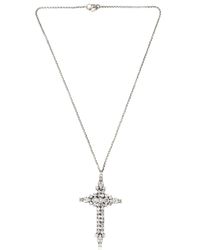 Emanuele Bicocchi | Metallic Swarovski Crystal Cross Pendent Necklace | Lyst