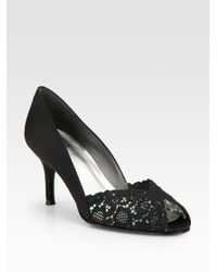 Stuart Weitzman | Black Chantelle Lace Pumps | Lyst