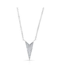 Anne Sisteron - Metallic 14kt White Gold Diamond Long Triangle Necklace - Lyst