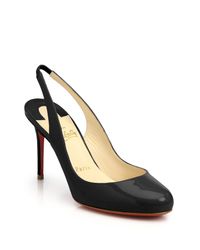 Christian Louboutin | Black Fifi Patent Leather Slingbacks | Lyst