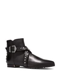 Stuart Weitzman | Black Showshield Leather & Faux Fur Booties | Lyst