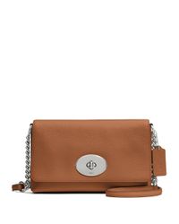 COACH | Brown Crosstown Pebbled Leather Crossbody Bag | Lyst