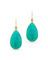 Anne Sisteron - Blue 14kt Yellow Gold Amazonite Earrings - Lyst